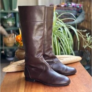 J. Crew Brown Leather Riding Style Pull On sz 8